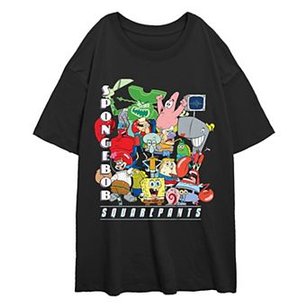 Juniors' Nickelodeon SpongeBob SquarePants Character Collage Oversized Graphic Tee