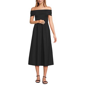 Women's Lands' End Off-Shoulder Knit Midi Dress