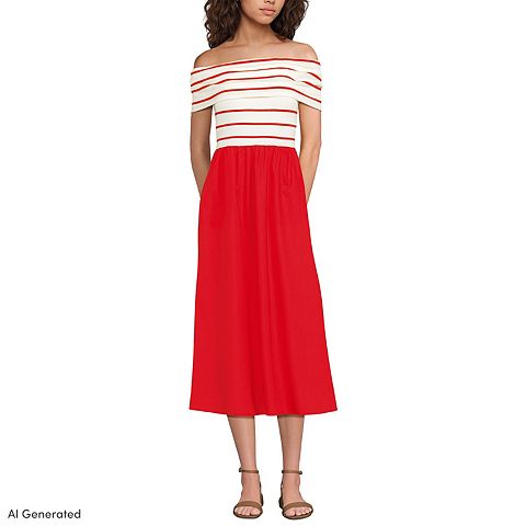 Женские платья Lands' End Off-Shoulder Knit Midi Dress