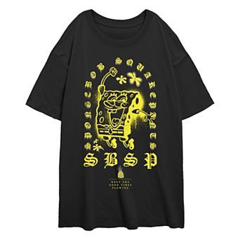 Juniors' Nickelodeon SpongeBob SquarePants Keep The Good Things Flowing Oversized Graphic Tee