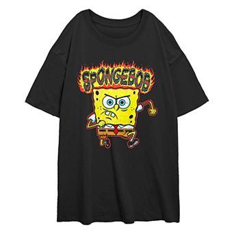 Juniors' Nickelodeon SpongeBob SquarePants On Fire Graphic Tee