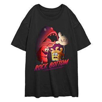 Juniors' Nickelodeon SpongeBob SquarePants Rock Bottom Oversized Graphic Tee