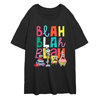 Juniors' Nickelodeon SpongeBob SquarePants Blah Blah Blah Oversized Graphic Tee