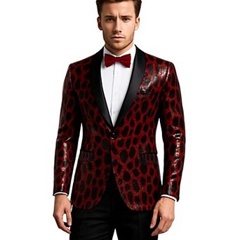 Men One Pices Shiny Sequin Blazer Suit Fashion One Button Tuxedo Jacket for Party, Show, Banquet