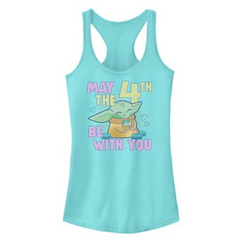 Juniors' Star Wars The Mandalorian The Child May The 4th Be With You Racerback Tank Top