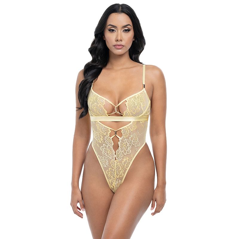 Women's Oh La La Cheri Pilar Teddy Lingerie, Size: Large-XL, Pale Banana