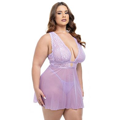 Women's Plus Size Oh La La Cheri Stassi Babydoll Lingerie 75-11932X