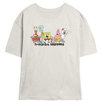 Juniors' Nickelodeon SpongeBob SquarePants Character Lineup Skimmer Graphic Tee
