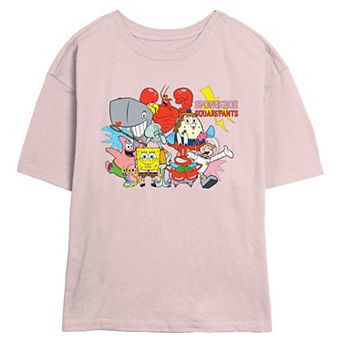 Juniors' Nickelodeon SpongeBob SquarePants Character Collage Skimmer Graphic Tee