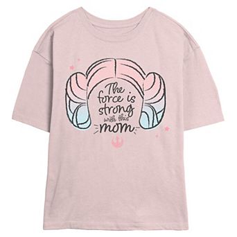 Women's Star Wars Princess Leia The Force Is Strong With This Mom Skimmer Graphic Tee