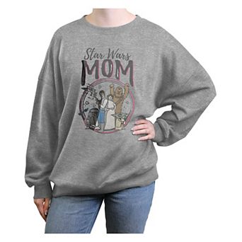 Women's Star Wars Mom Character Collage Oversized Graphic Pullover