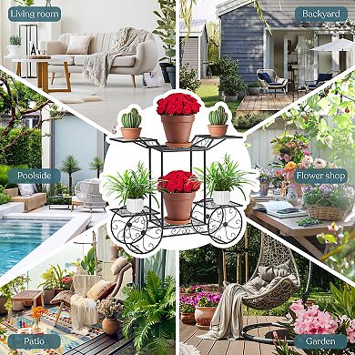 Sorbus Flower Cart Pot Display Rack
