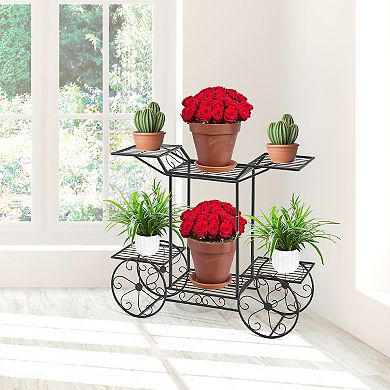 Sorbus Flower Cart Pot Display Rack