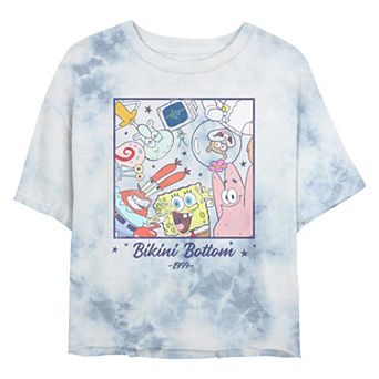 Juniors' Nickelodeon SpongeBob SquarePants Bikin Bottom 1999 Portrait Cropped Graphic Tee