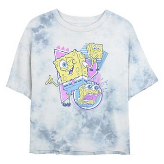 Juniors' Nickelodeon SpongeBob SquarePants Emotions Cropped Graphic Tee