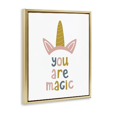 Stupell Home Decor You Are Magic Unicorn Horn Framed Canvas Wall Art