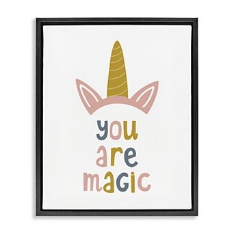 Stupell Home Decor You Are Magic Unicorn Horn Framed Canvas Wall Art
