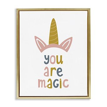 Stupell Home Decor You Are Magic Unicorn Horn Framed Canvas Wall Art