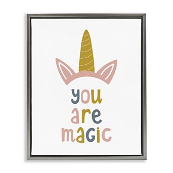 Stupell Home Decor You Are Magic Unicorn Horn Framed Canvas Wall Art
