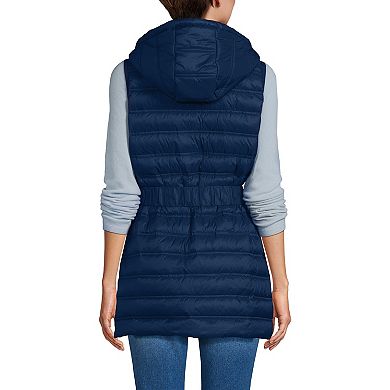 Women's Lands' End Wanderweight Belted Packable Down Vest