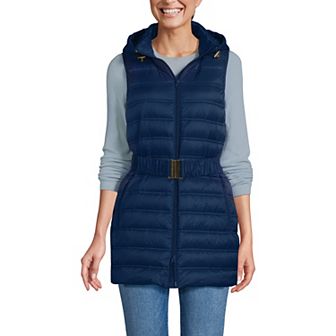 Women's Lands' End Wanderweight Belted Packable Down Vest