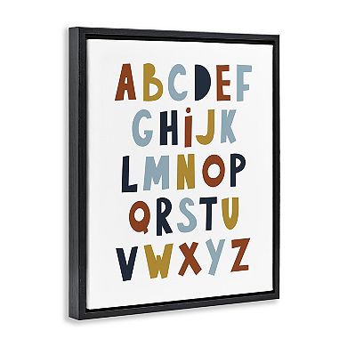 Stupell Home Decor Natural Tones Alphabet Framed Canvas Wall Art