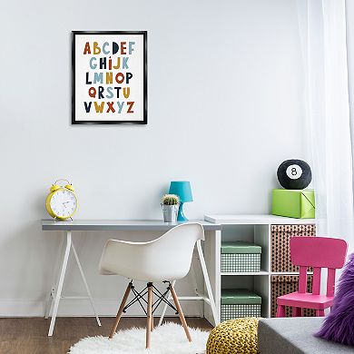 Stupell Home Decor Natural Tones Alphabet Framed Canvas Wall Art