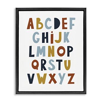 Stupell Home Decor Natural Tones Alphabet Framed Canvas Wall Art