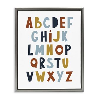 Stupell Home Decor Natural Tones Alphabet Framed Canvas Wall Art