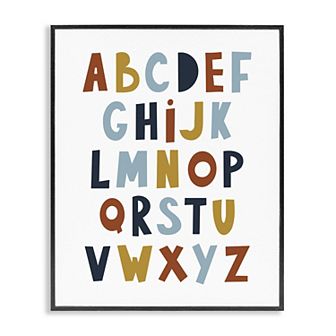 Stupell Home Decor Natural Tones Alphabet Framed Wall Art