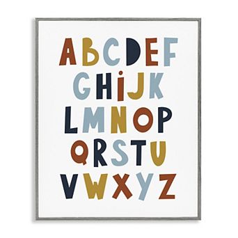 Stupell Home Decor Natural Tones Alphabet Framed Wall Art