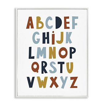 Stupell Home Decor Natural Tones Alphabet Framed Wall Art