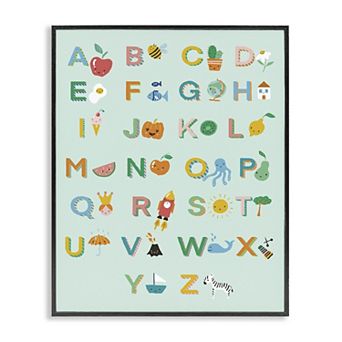 Stupell Home Decor Alphabet Chart on Mint Green Framed Wall Art