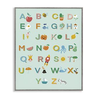 Stupell Home Decor Alphabet Chart on Mint Green Framed Wall Art