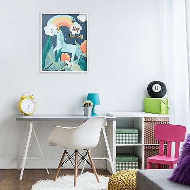 Stupell Home Decor Never Stop Dreaming Unicorn Framed Wall Art