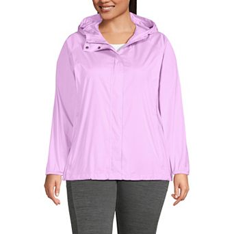 Plus Size Lands' End Packable Water Resistant Windbreaker Jacket