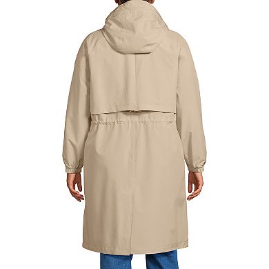 Women's Plus Size Lands' End Squall Packable Long Raincoat