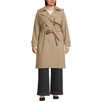 Plus Size Lands' End Squall Waterproof Modern Trenchcoat