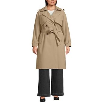 Plus Size Lands' End Squall Waterproof Modern Trenchcoat
