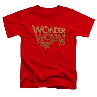 Wonder Woman Wonder Woman 75th Anniversary Gold Logo Short Sleeve Toddler T-Shirt
