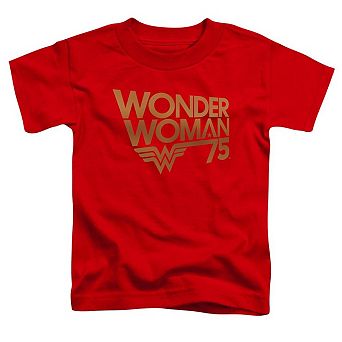 Wonder Woman Wonder Woman 75th Anniversary Gold Logo Short Sleeve Toddler T-Shirt