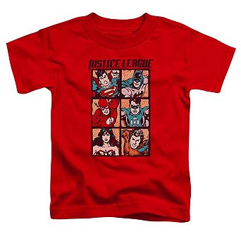 Justice League of America Rough Panels Short Sleeve Toddler T-Shirt
