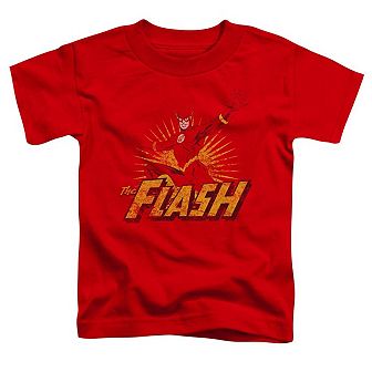 Justice League of America Flash Rough Distress Short Sleeve Toddler T-Shirt