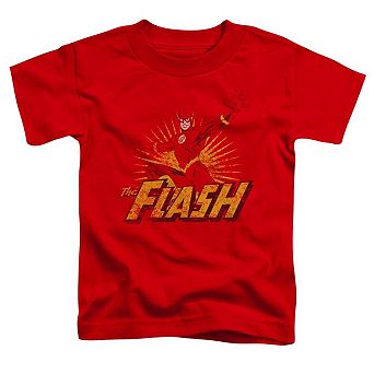 Justice League of America Flash Rough Distress Short Sleeve Toddler T-Shirt