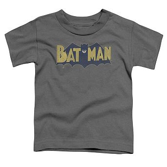 Batman Vintage Logo Splatter Short Sleeve Toddler T-Shirt