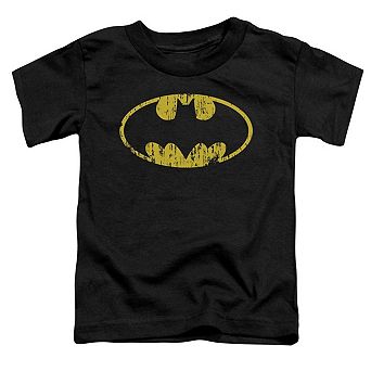 Batman Classic Logo Distressed Short Sleeve Toddler T-Shirt