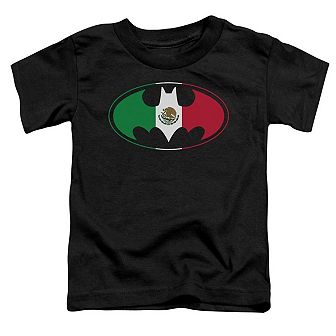 Batman Mexican Flag Shield Short Sleeve Toddler T-Shirt