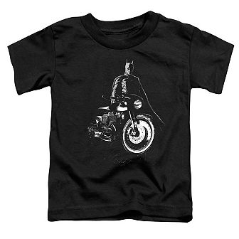 The Batman And His Motorcycle Short Sleeve Toddler T-Shirt