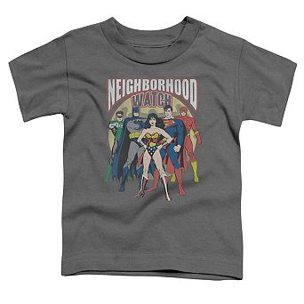 Justice League of America Neighborhood Watch Short Sleeve Toddler T-Shirt