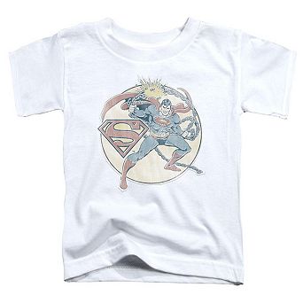 DC Comics Retro Superman Iron On Short Sleeve Toddler T-Shirt